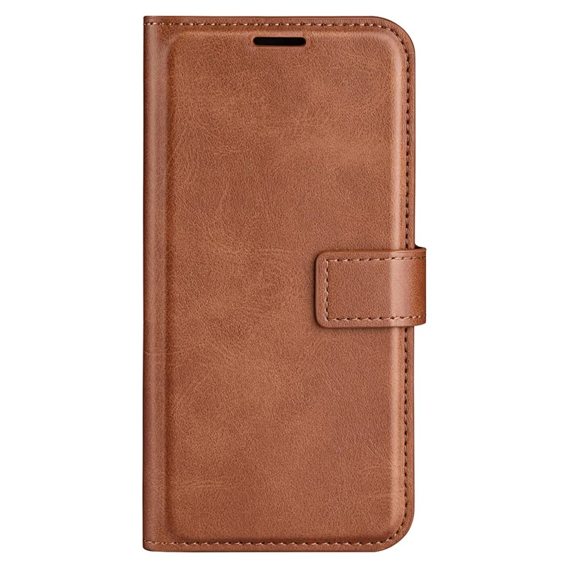 For Realme 11x 5G / 11 5G (Global) Phone Case Wallet Stand PU Leather Shell Calf Texture Full Protection Phone Cover - Light Brown