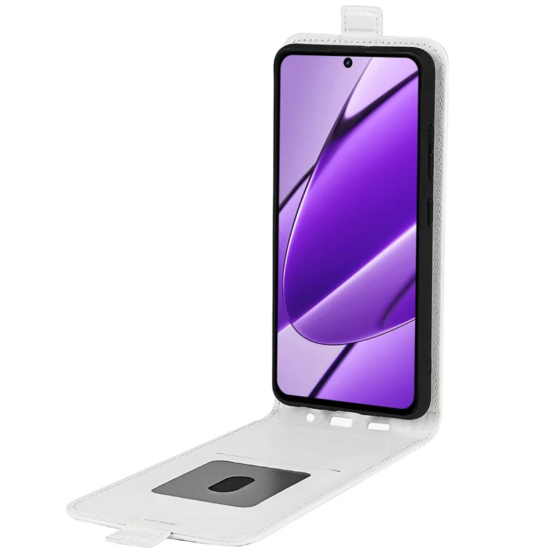 For Realme 11x 5G / 11 5G (Global) Multifunction Card Holder Phone Shell Crazy Horse Texture Cover Leather Vertical Flip Case - White
