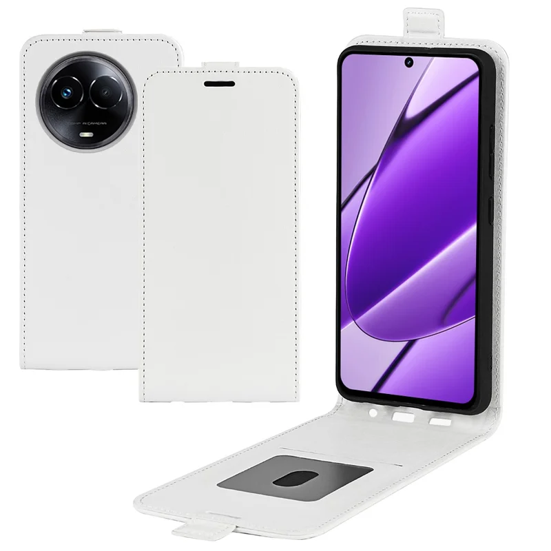 For Realme 11x 5G / 11 5G (Global) Multifunction Card Holder Phone Shell Crazy Horse Texture Cover Leather Vertical Flip Case - White