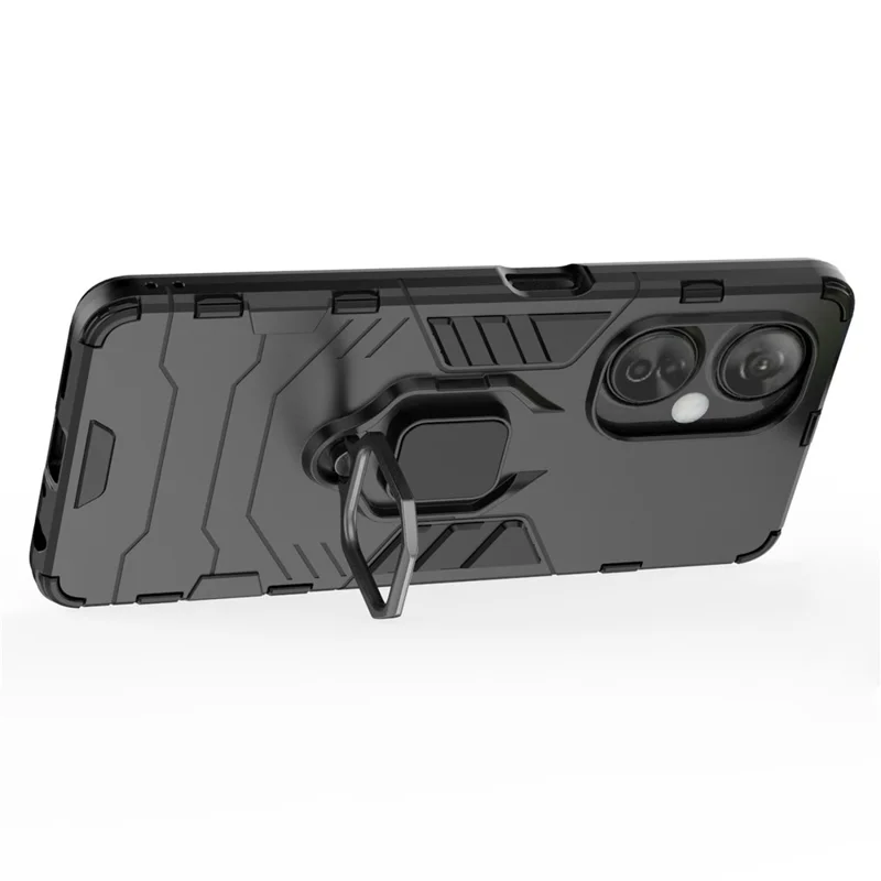 Para OnePlus Nord CE3 5G TPU+PC Protective Case Rotation Ring Holder Kickstand Phone Cover - Preto