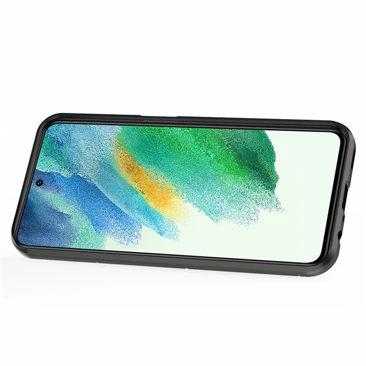Pour Samsung Galaxy S23 FE Hybrid Hard PC Soft TPU Phone Case Ring Holder Kickstand Cover - Noir