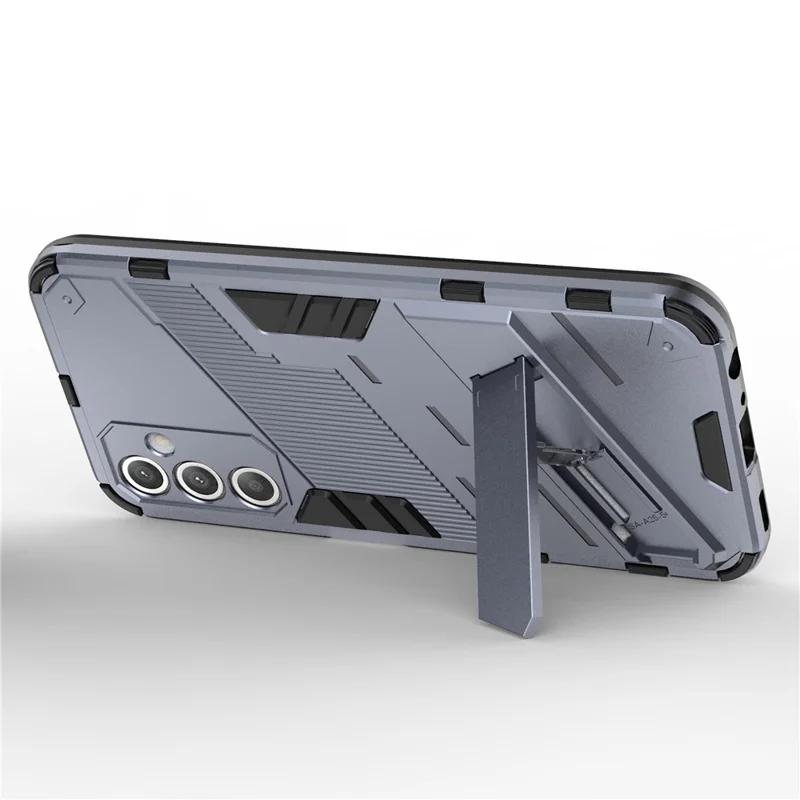 PC+TPU Dual Layer Case for Samsung Galaxy S23 FE , Kickstand Protective Cell Phone Cover - Grey