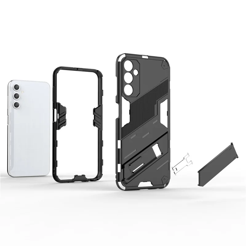 PC+TPU Dual Layer Case for Samsung Galaxy S23 FE , Kickstand Protective Cell Phone Cover - Grey