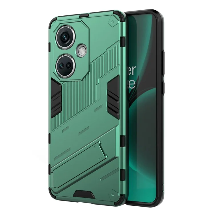 PC+TPU stoßfeste Hülle für OnePlus Nord CE3 5G, Kickstand-Rüstungs-Handyhülle - Grün