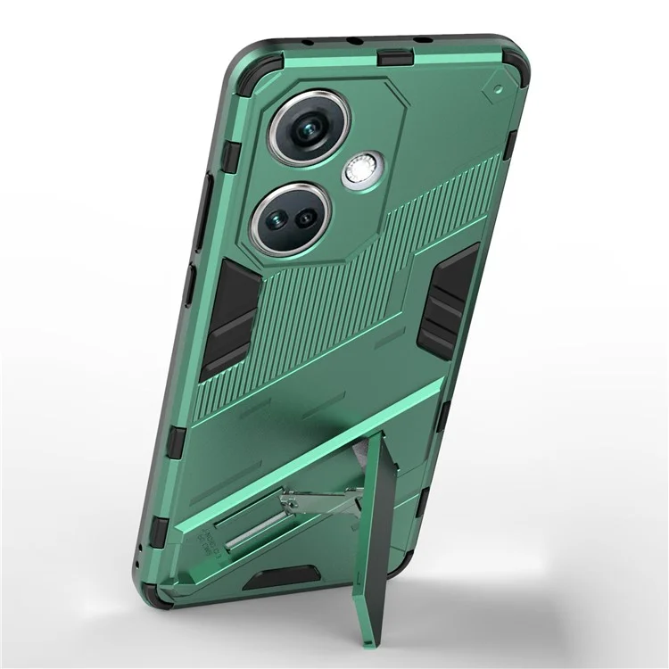 PC+TPU stoßfeste Hülle für OnePlus Nord CE3 5G, Kickstand-Rüstungs-Handyhülle - Grün