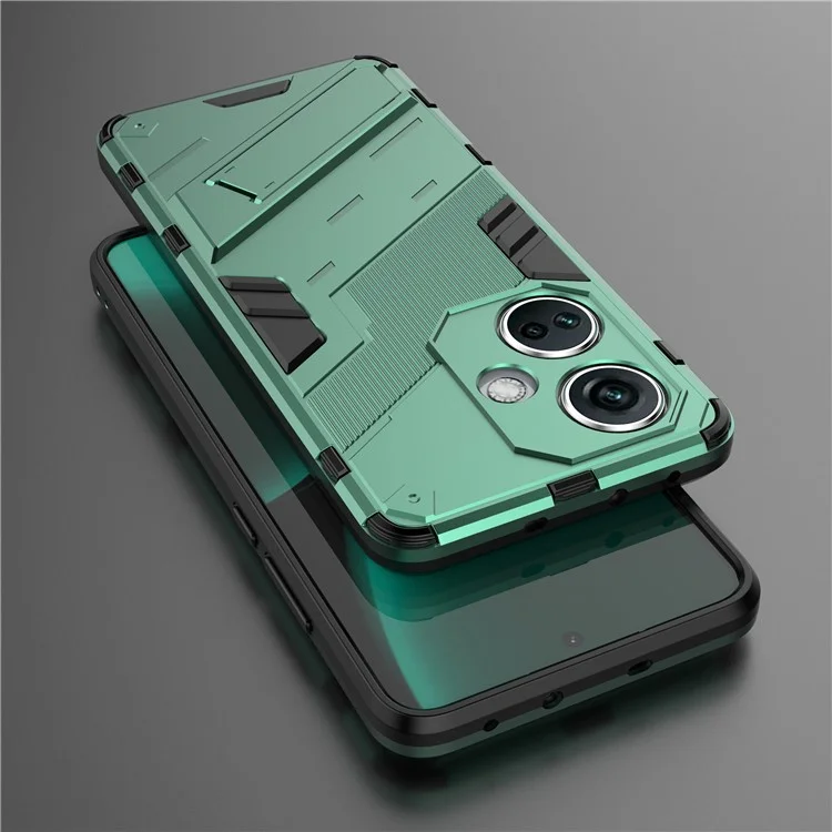PC+TPU stoßfeste Hülle für OnePlus Nord CE3 5G, Kickstand-Rüstungs-Handyhülle - Grün