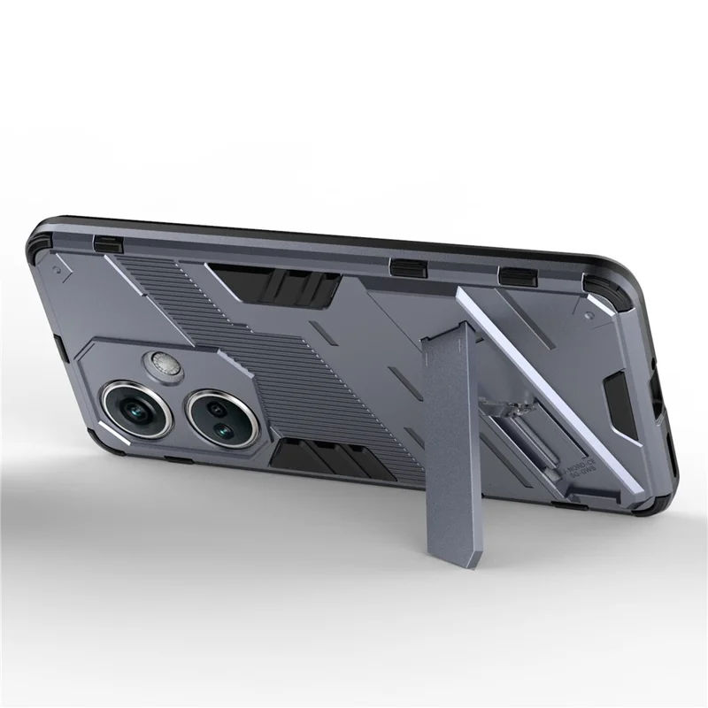 PC+TPU Impact-Resistant Case for OnePlus Nord CE3 5G , Kickstand Armor Phone Cover - Grey