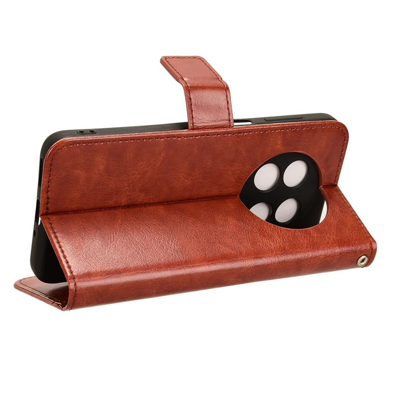 For Ulefone Note 15 PU Leather Crazy Horse Texture Case Stand Wallet Flip Phone Cover - Brown
