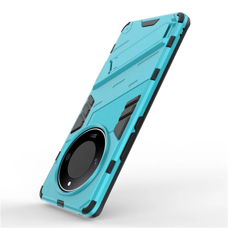 For Honor X50 / X9b 5G / Magic6 Lite 5G PC+TPU Shockproof Phone Case Hidden Kickstand Back Cover - Baby Blue