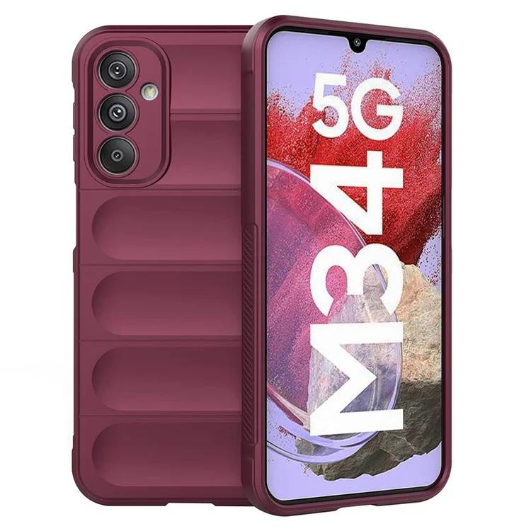 Ударопрочный чехол для телефона для Samsung Galaxy F34 5G / M34 5G Защитная прочная TPU-крышка для телефона - вино красный