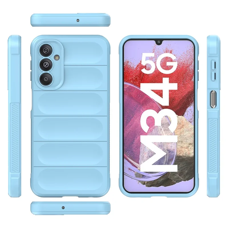 Slagfast mobilskal för Samsung Galaxy F34 5G / M34 5G Skyddande robust TPU-mobilskal - Babyblå