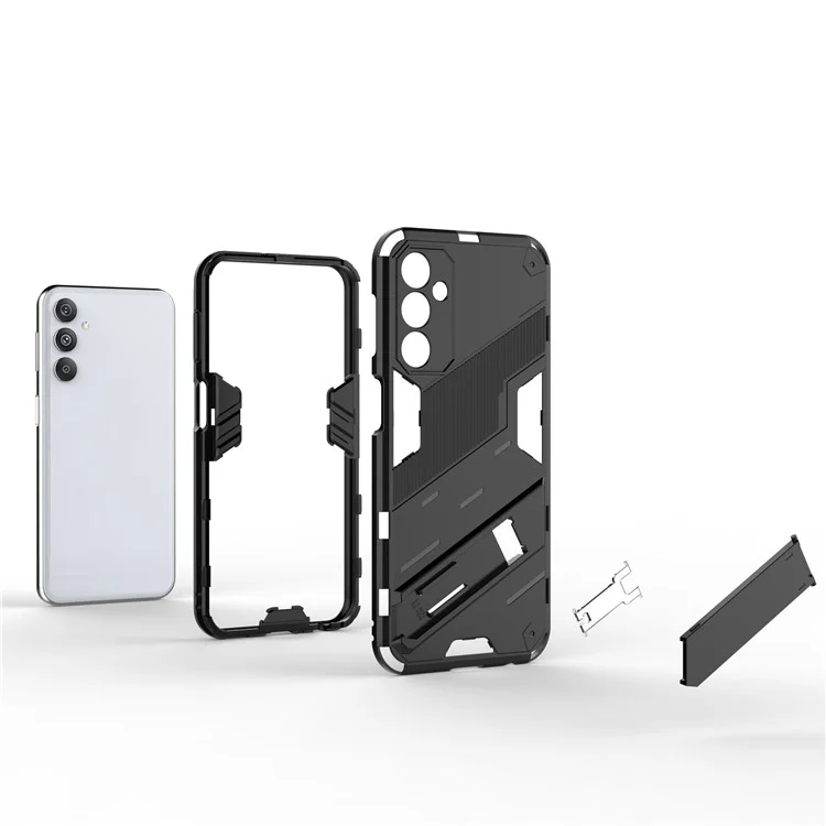 Für Samsung Galaxy F34 5G / M34 5G Stoßfeste Handyhülle PC+TPU Rückseite mit Ständer - Grau