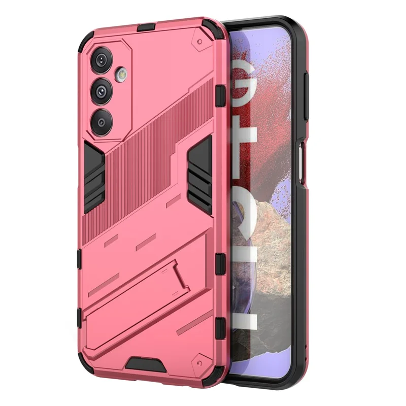 För Samsung Galaxy F34 5G / M34 5G Antislips mobilskal PC+TPU bakplatta med stöd - Rosa
