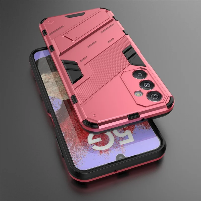 För Samsung Galaxy F34 5G / M34 5G Antislips mobilskal PC+TPU bakplatta med stöd - Rosa