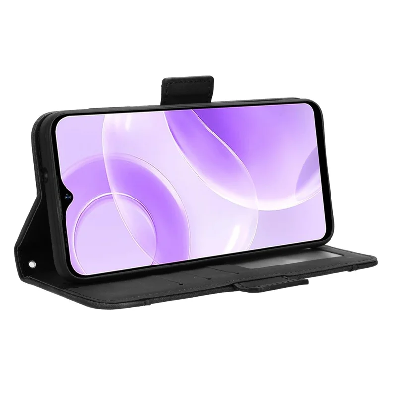 Для Ulefone Note 15 Кошелек Чехол PU Кожа Стенд Несколько Слотов для Карт Защитный Чехол для Телефона - Черный