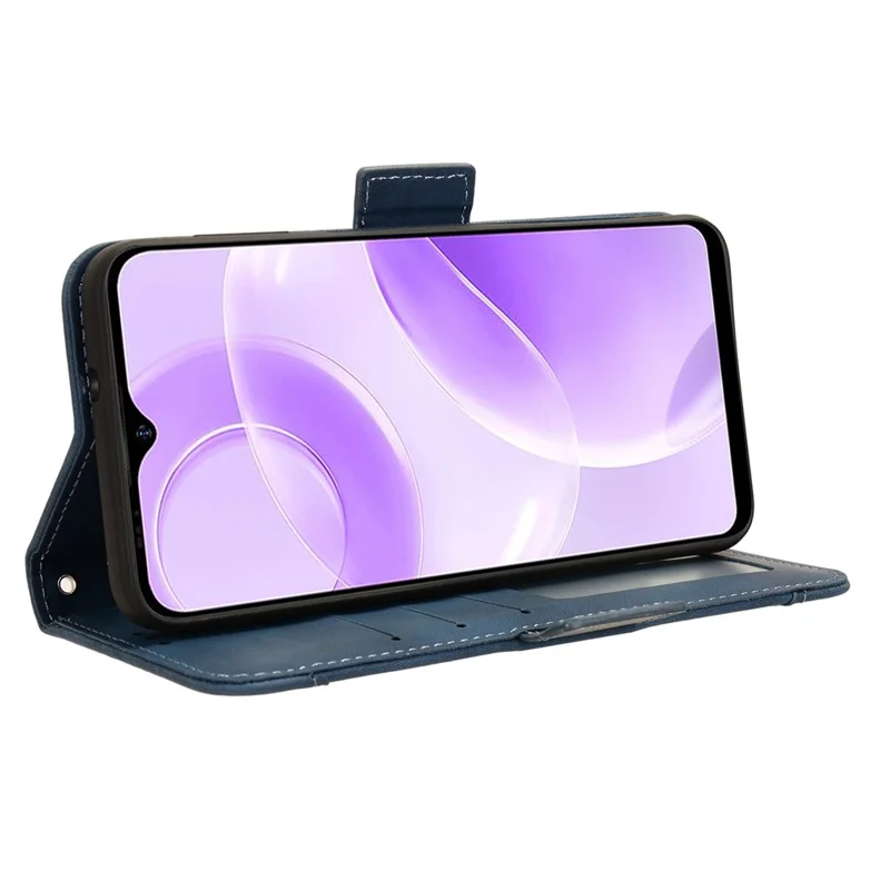 Per Ulefone Note 15 Custodia Portafoglio in Pelle PU con Supporto e Slot Multipli per Carte - Blu