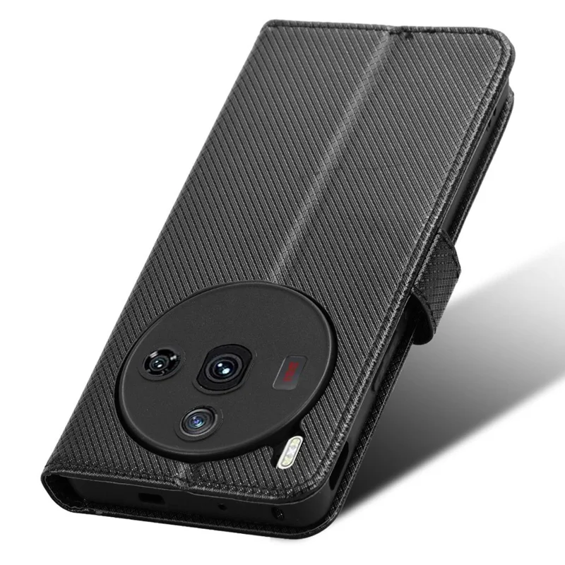 For ZTE nubia Z50S Pro 5G PU Leather Flip Cover Diamond Texture Wallet Stand Phone Case - Black