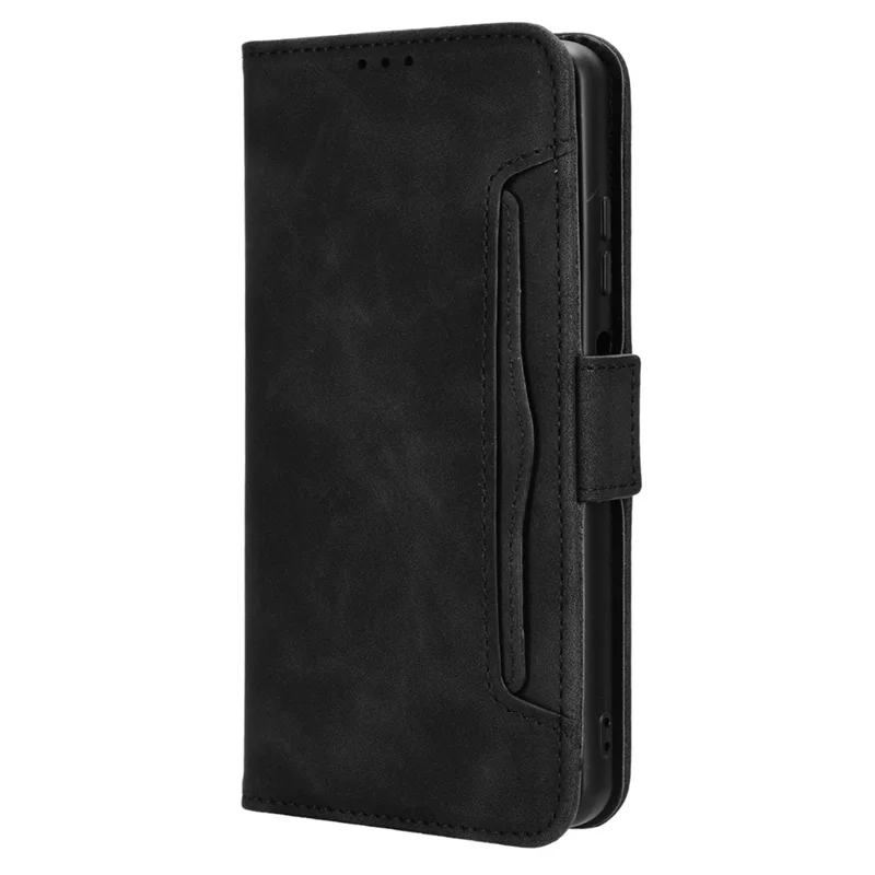 Für ZTE nubia Z50S Pro 5G PU-Leder-Ständer-Cover mit mehreren Kartensteckplätzen Wallet Folio-Handyhülle - Schwarz