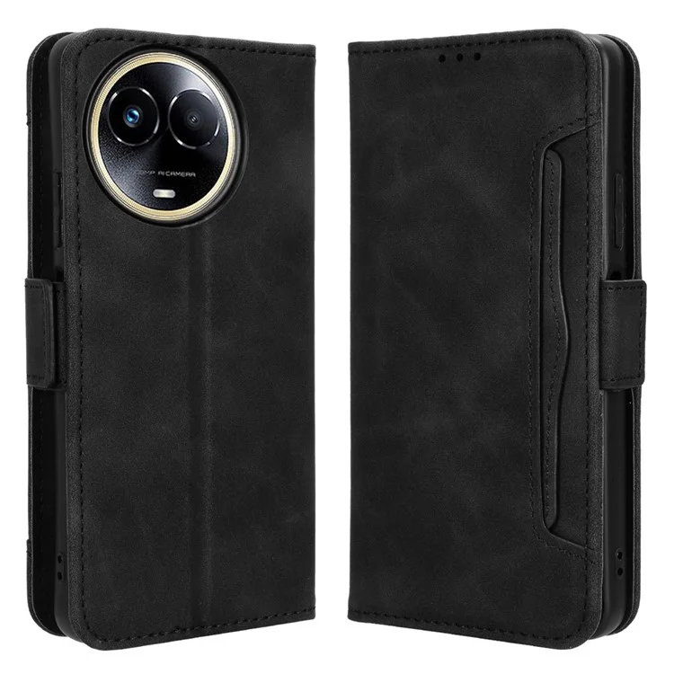 Custodia Portafoglio in PU Pelle con Slot Multipli per Realme 11x 5G / 11 5G (Globale), Custodia Protettiva con Supporto - Nero