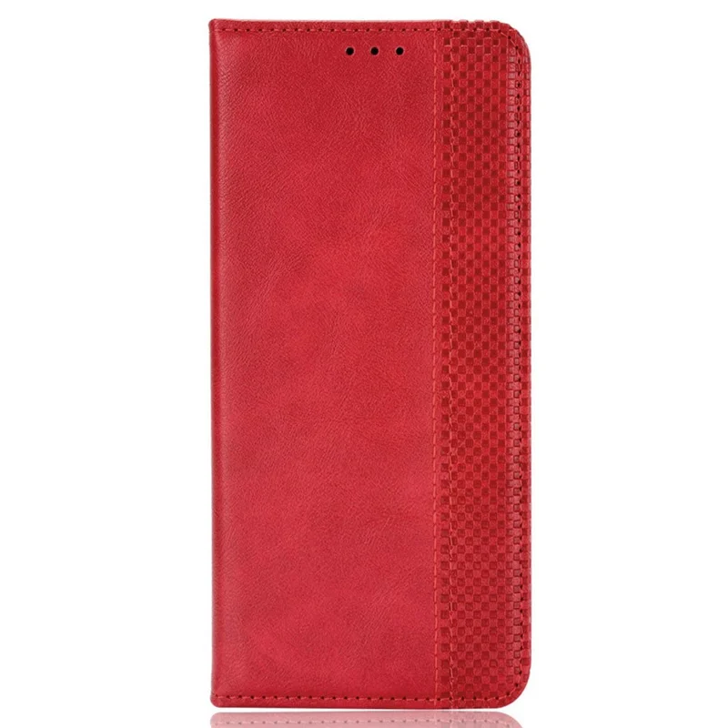 Capa de Telemóvel Vintage em Pele Sintética para Realme 11x 5G / 11 5G (Global), Capa Protetora com Suporte e Carteira - Vermelho