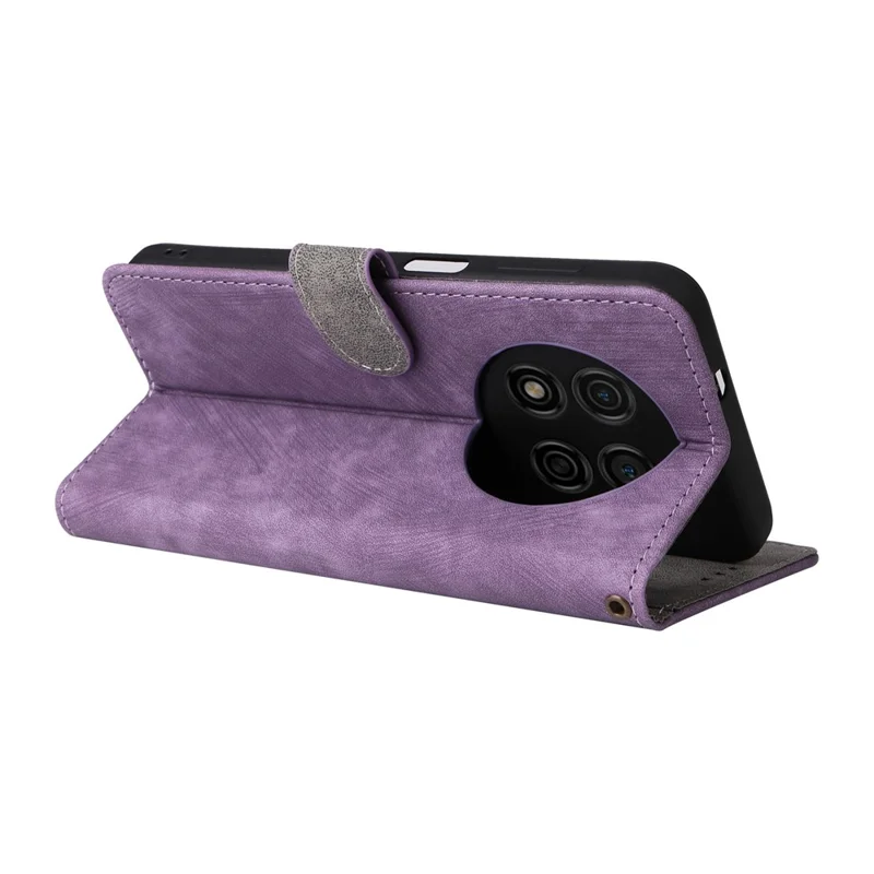 For Ulefone Note 15 Wallet Phone Case Anti-Scratch RFID Blocking Leather Cover with Strap - Purple