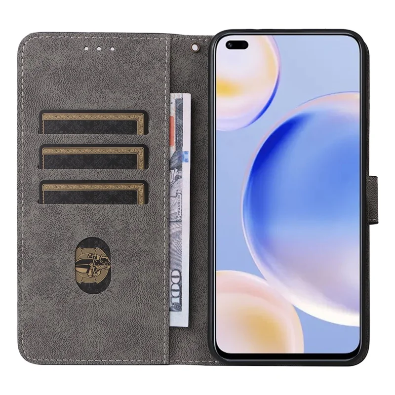 Wallet Phone Case for Wiko Hi Enjoy 60 Pro 5G Anti-Drop RFID Blocking Leather Flip Cover with Strap - Blue