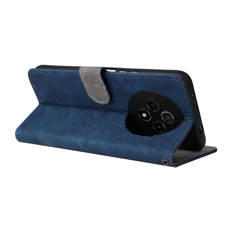 Wallet Phone Case for Wiko Hi Enjoy 60 Pro 5G Anti-Drop RFID Blocking Leather Flip Cover with Strap - Blue