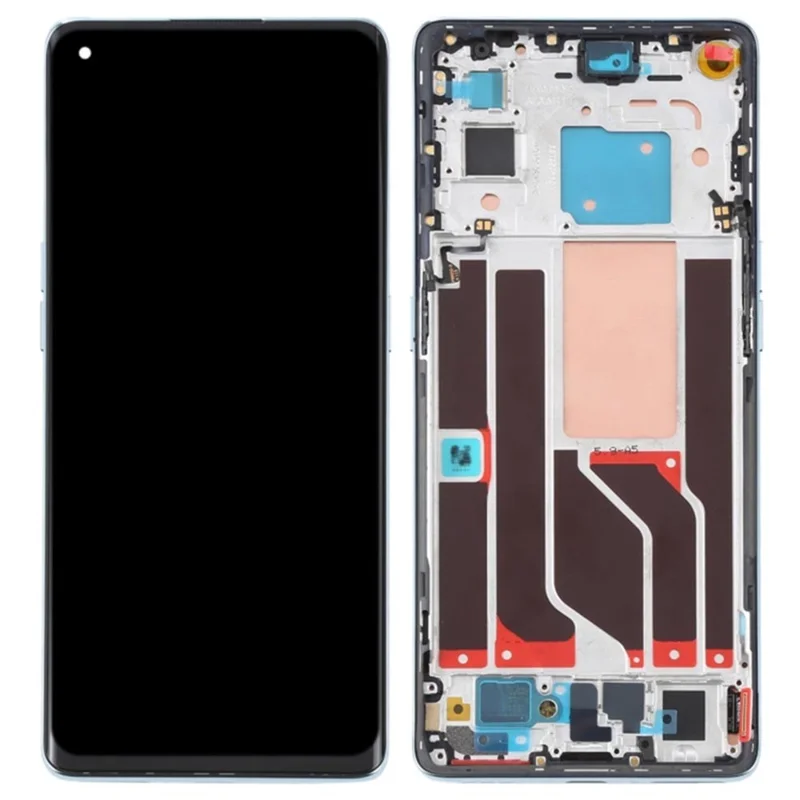 For Oppo Reno6 Pro 5G OEM Grade S AMOLED Screen and Digitizer Assembly + Frame Part (without Logo) - Blue