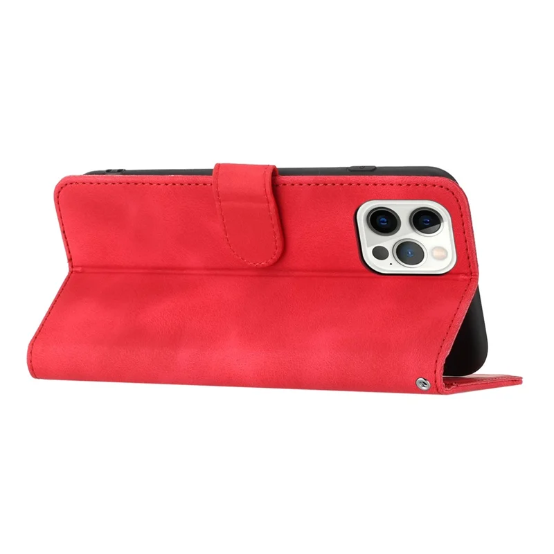 YX003 For iPhone 15 Pro PU Leather Phone Case Imprinted Wallet Stand Anti-drop Cover - Red