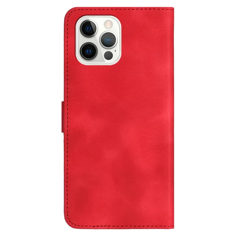 YX003 For iPhone 15 Pro PU Leather Phone Case Imprinted Wallet Stand Anti-drop Cover - Red