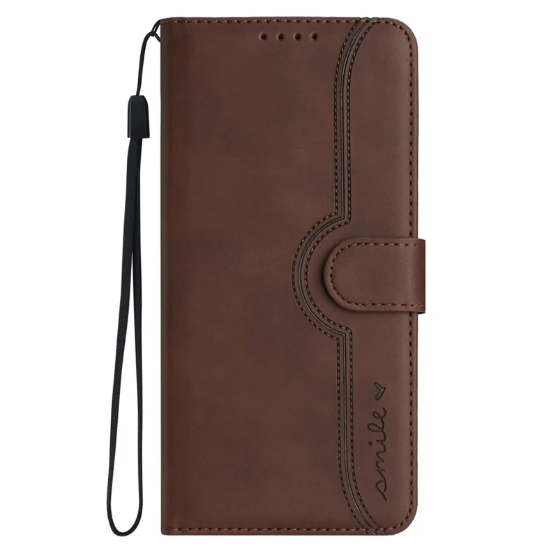 YX003 For iPhone 15 Leather Wallet Stand Shockproof Cover Imprinted Phone Case - Brown