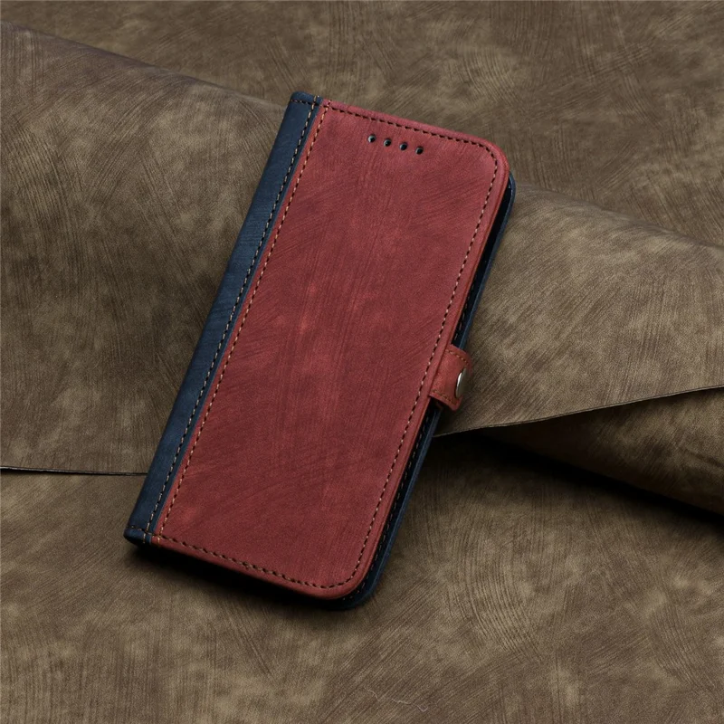 YX0020 For iPhone 15 PU Leather Anti-fall Shell Dual Magnetic Clasp Flip Stand Cover with Strap - Red