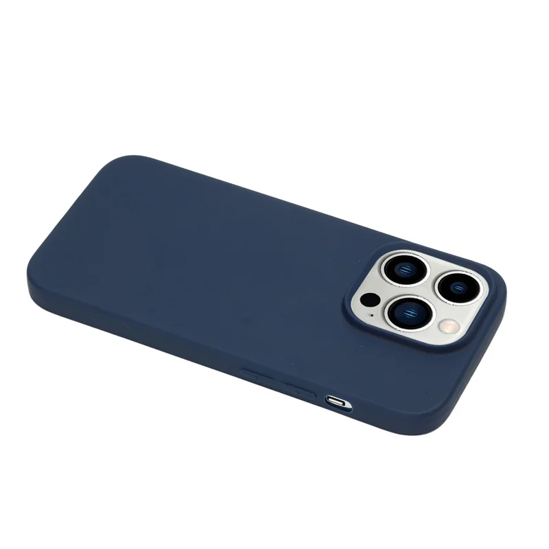 For iPhone 15 Pro Max Matte TPU Phone Back Cover Anti-fingerprint Mobile Phone Protective Case - Dark Blue