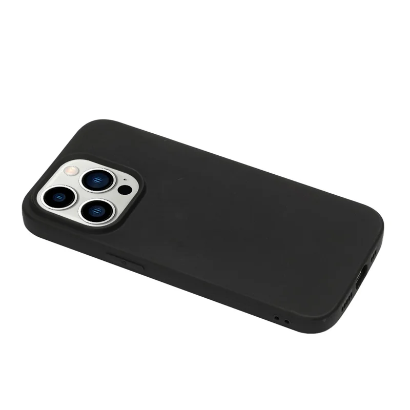 Per iPhone 15 Pro Max Matte TPU Phone Back Cover Anti-fingerprint Mobile Phone Protective Case - Black