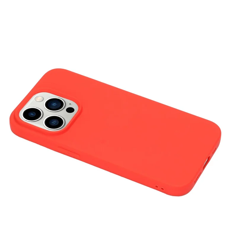 For iPhone 15 Pro Matte Soft TPU Phone Case Ultra Slim Anti-fingerprint Mobile Phone Back Cover - Red