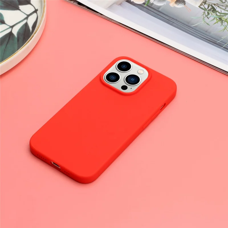 For iPhone 15 Pro Matte Soft TPU Phone Case Ultra Slim Anti-fingerprint Mobile Phone Back Cover - Red