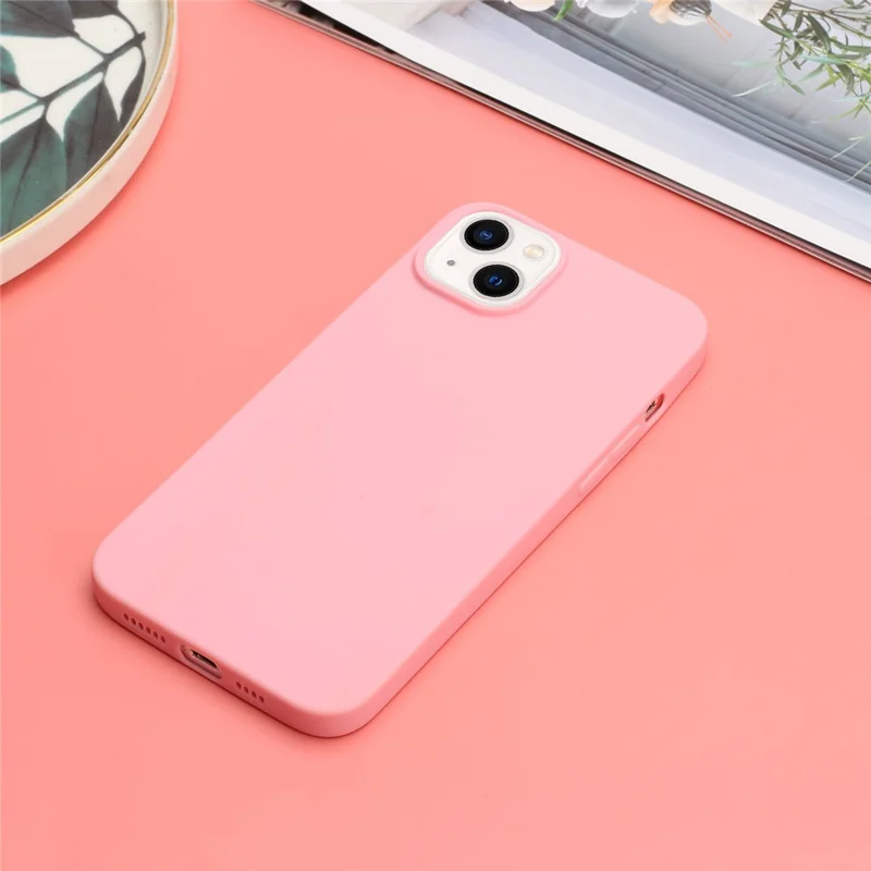 Anti-fingerprint TPU Phone Case for iPhone 15 Matte Slim Protective Cell Phone Cover - Pink