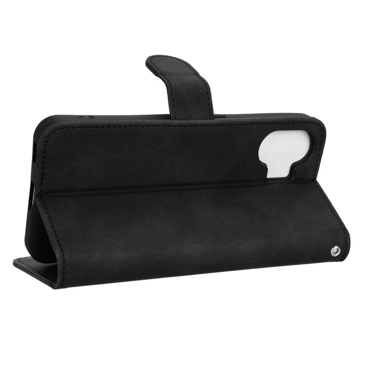 Pour Nothing Phone (2) Étui de téléphone Support pour peau-contact Portefeuille Housse de protection en cuir PU - Noir