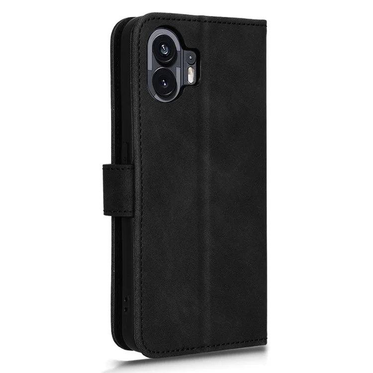 Pour Nothing Phone (2) Étui de téléphone Support pour peau-contact Portefeuille Housse de protection en cuir PU - Noir