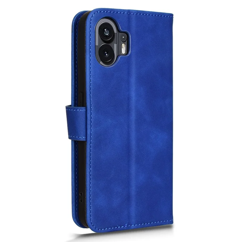 For Nothing Phone (2) Phone Case Stand Skin-touch Wallet PU Leather Full Protection Phone Cover - Blue