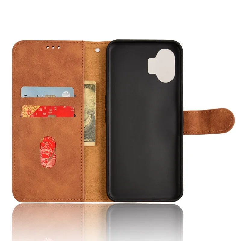 For Nothing Phone (2) Phone Case Stand Skin-touch Wallet PU Leather Full Protection Phone Cover - Brown