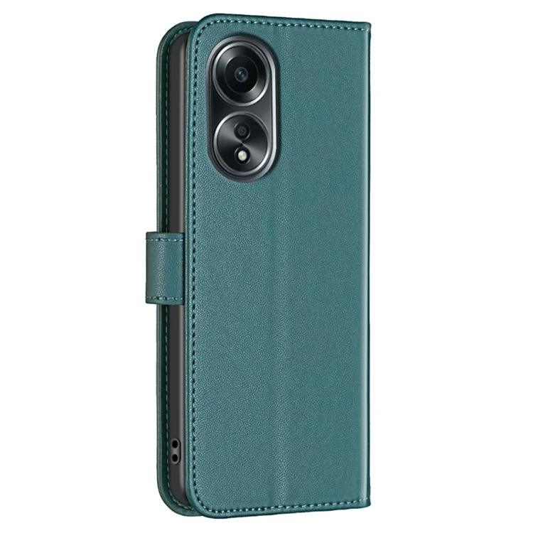 BINFEN COLOR BF17 Lederbrieftasche für Oppo A58 4G, Ständer, magnetischer Verschluss, Schutzhülle - Grün