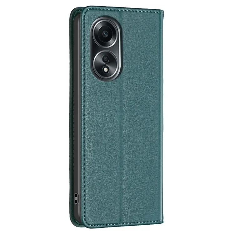 BINFEN COLOR BF18 For Oppo A58 4G / A98 5G Foldable Stand Leather Cover Phone Case Card Holder Shell - Green