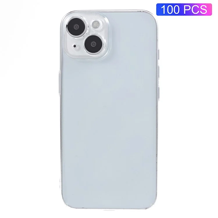 100PCS For iPhone 15 Plus Anti-Scratch Cell Phone Cover Slim-Fit Clear Plastic Phone Case HD Transparent Shell