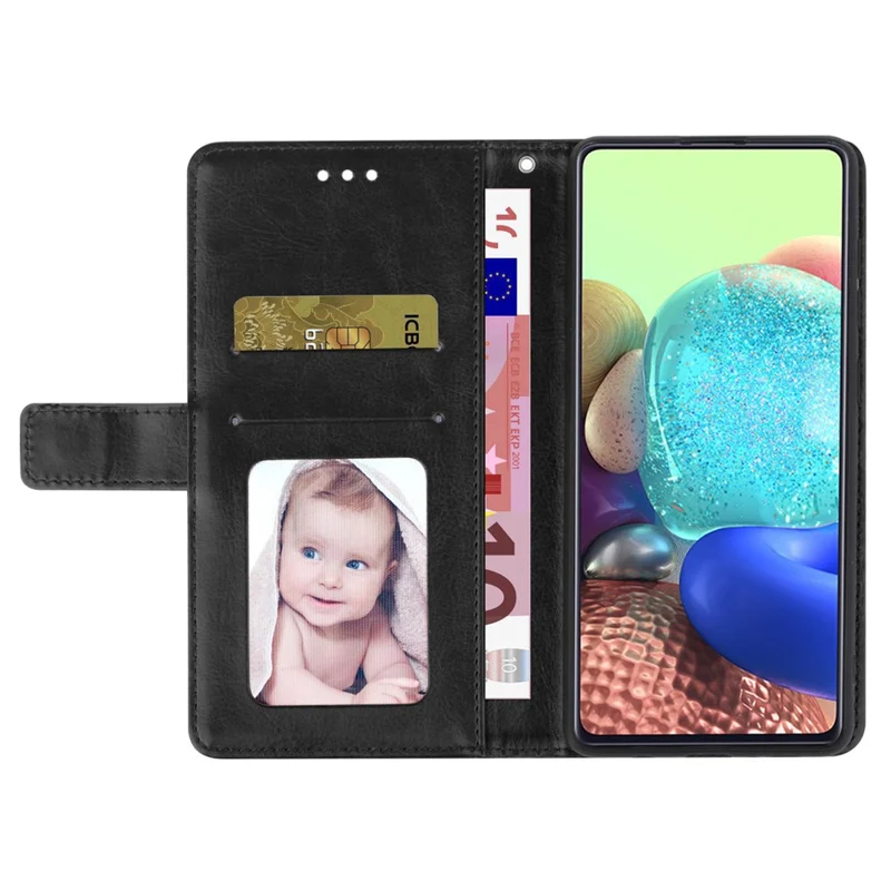 HT01 For Xiaomi Redmi 12 5G (Global) / Poco M6 Pro 5G Y-shaped Line Imprinted Phone Stand Case PU Leather Wallet Cover - Black