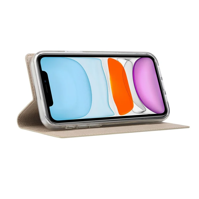 VILI DMX Series Ant-scratch Leather Phone Case for iPhone 15 , Stand Cover with Card Slot - Khaki