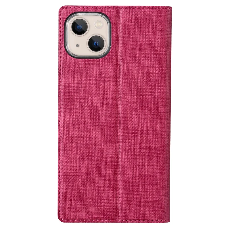 VILI DMX Series Ant-scratch Leather Phone Case for iPhone 15 , Stand Cover with Card Slot - Rose