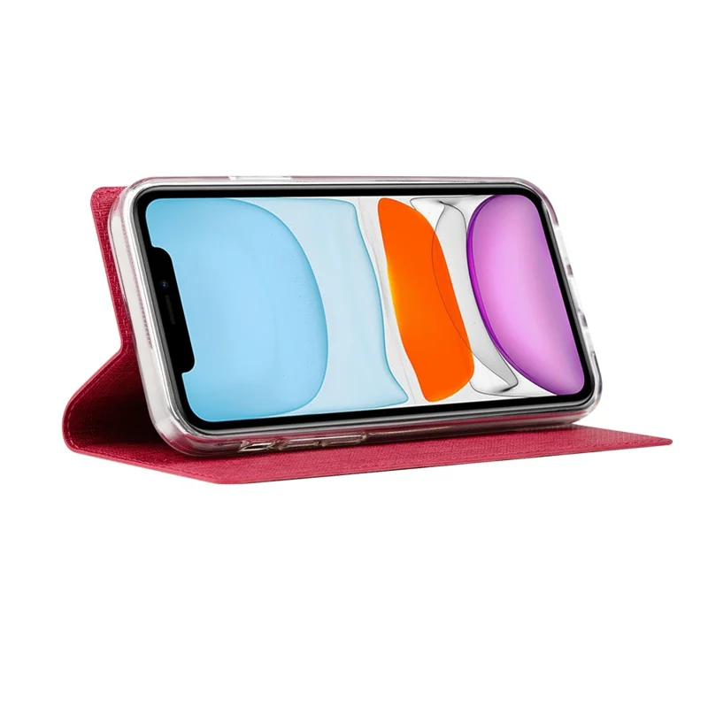 VILI DMX Series Ant-scratch Leather Phone Case for iPhone 15 , Stand Cover with Card Slot - Rose