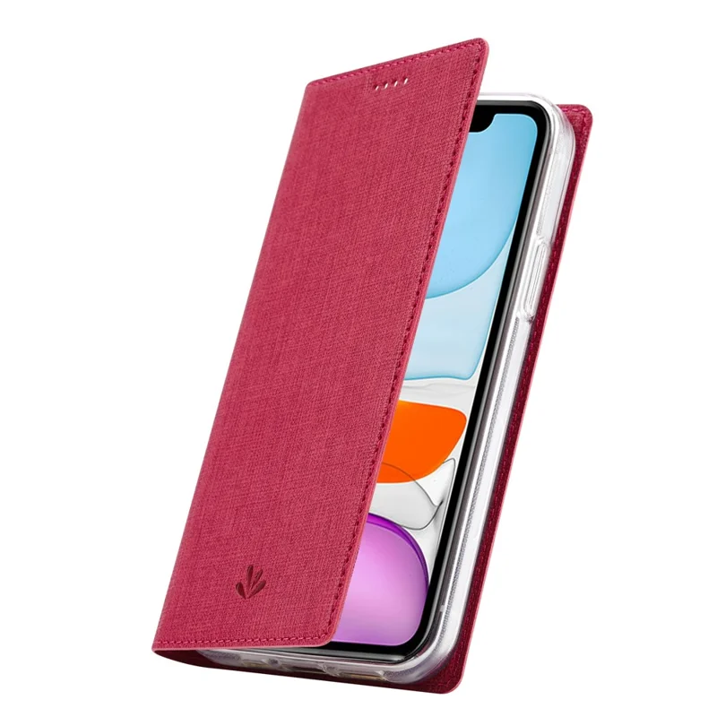 VILI DMX Series Ant-scratch Leather Phone Case for iPhone 15 , Stand Cover with Card Slot - Rose