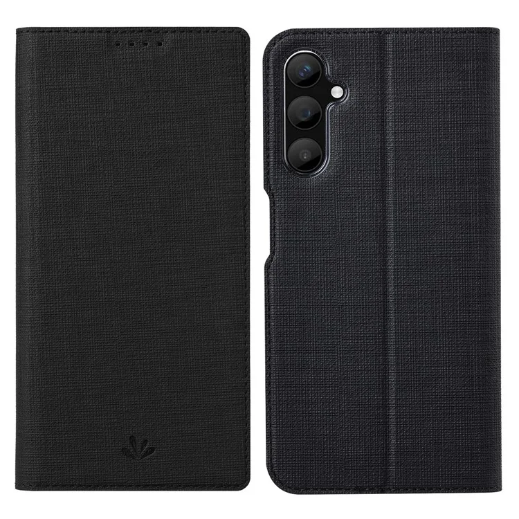 VILI DMX Series Phone Leather Case per Samsung Galaxy A25 5G (Globale) (161,0 x 76,5 x 8,3 mm), Custodia con Porta Carte e Supporto per Telefono - Nero
